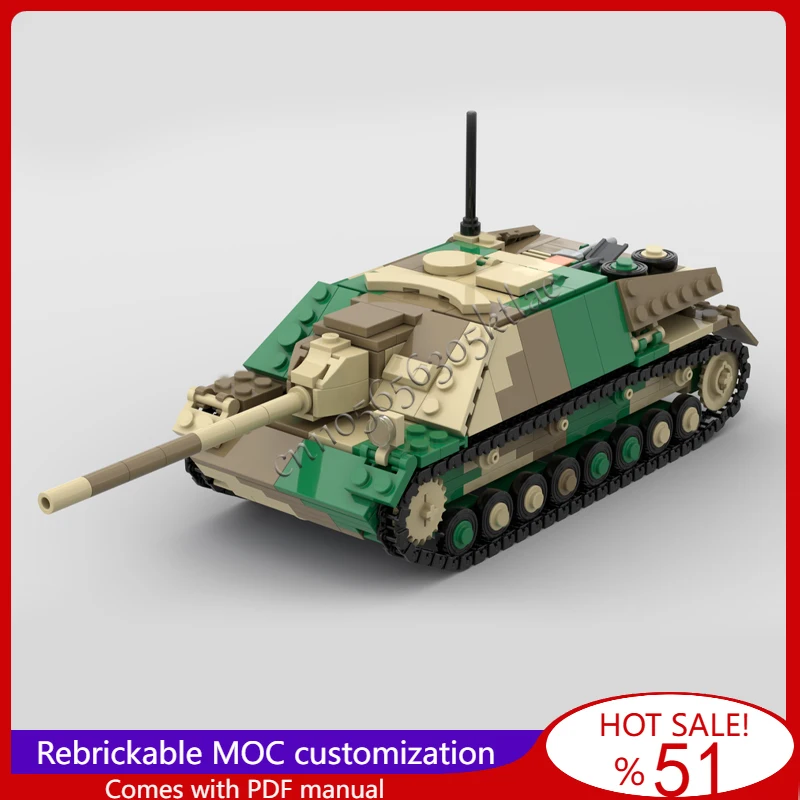 

619 Parts MOC Customize Battle Series Camouflage Tanks Destroyer Model Assembled Educational Creative Children Toys Xmas Gifts