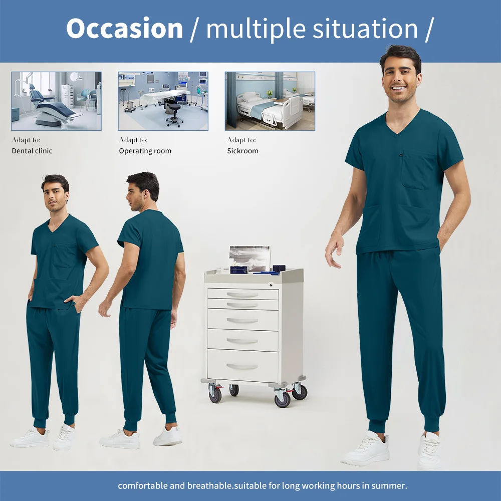 Uniforme de nettoyage à séchage rapide pour hommes, vêtements de travail pour dermatologues, ensemble de chirurgie, vêtements à main pour clinique d'animaux domestiques, ensemble d'infirmière d'hôpital dentaire
