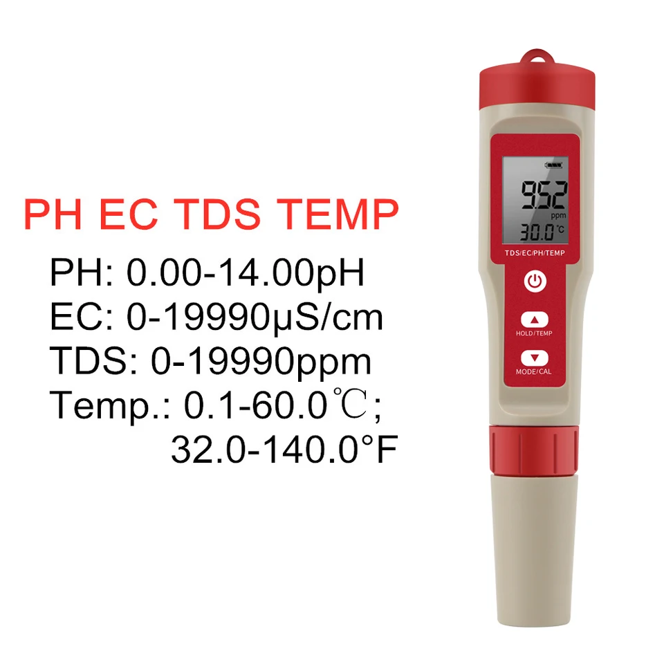 Multifunction Water Quality Tester PH/ TDS/EC /Salinity Tester LCD Digital Water Purity Temperature Meter for Pools Aquariums, image 11