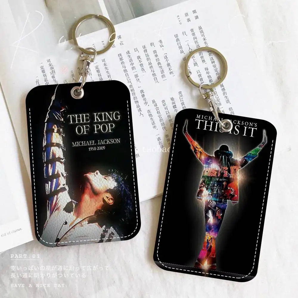 Singer M-Michael J-Jacksons Personalised Holder Suitable for Bank card,Subway, Bus Card Wallet Card Case Badge Holder Keychain