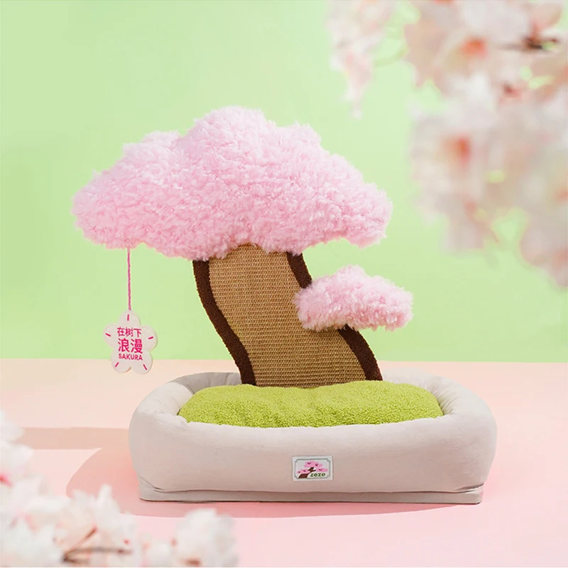 Cat Scratching Beds Multifunctional Pet Sleeping Rest Nest Cute Cherry Tree Cats Scratch Sofa