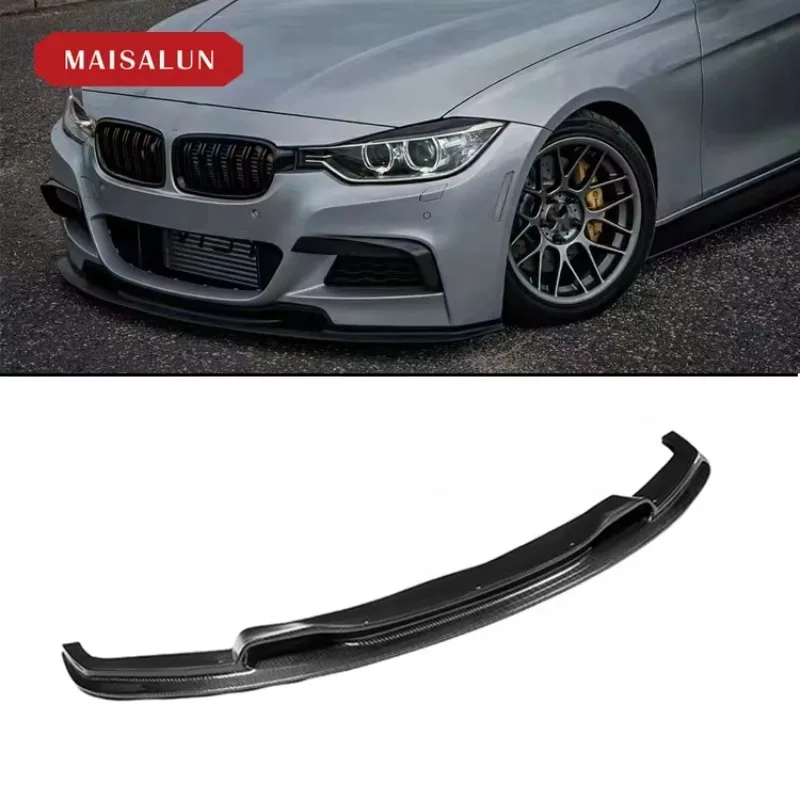 

ZAIQU jiuzhou Auto 2012-2017 V Style Carbon Fiber Car Bumper Lip for 3 Series F30 F35 320i 328i 335i Front Lip