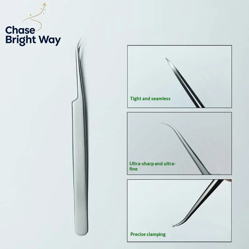 Stainless Steel Eyebrow False Eyelashes Tweezers Lashes Extension Nail Makeup Tool High Quality Fine Tip Profession Tweezer