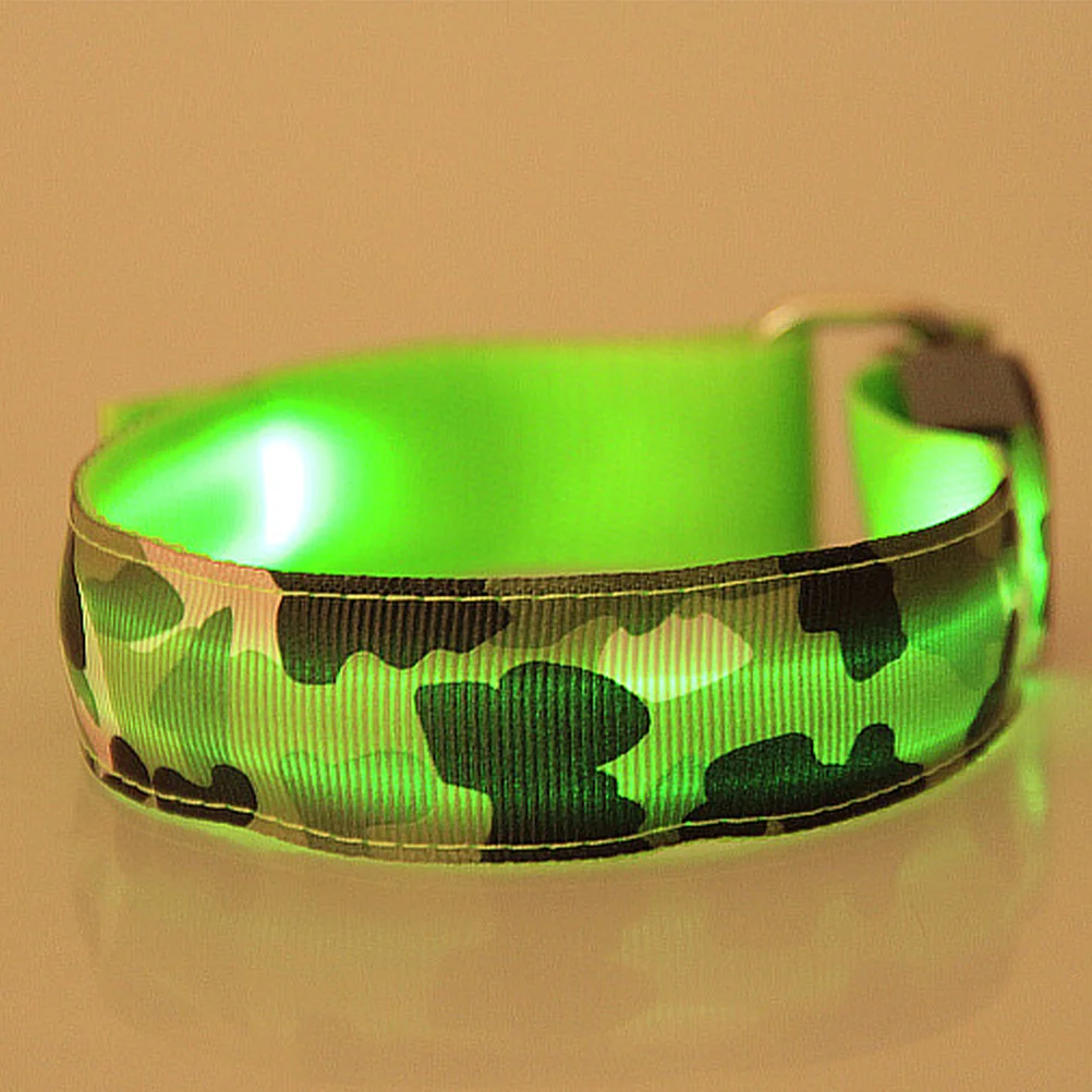 

2Pcs LED Glowing Camouflage Slap Bracelets Reflective Wristbands for Outdoor Running Hiking Night Party Favors