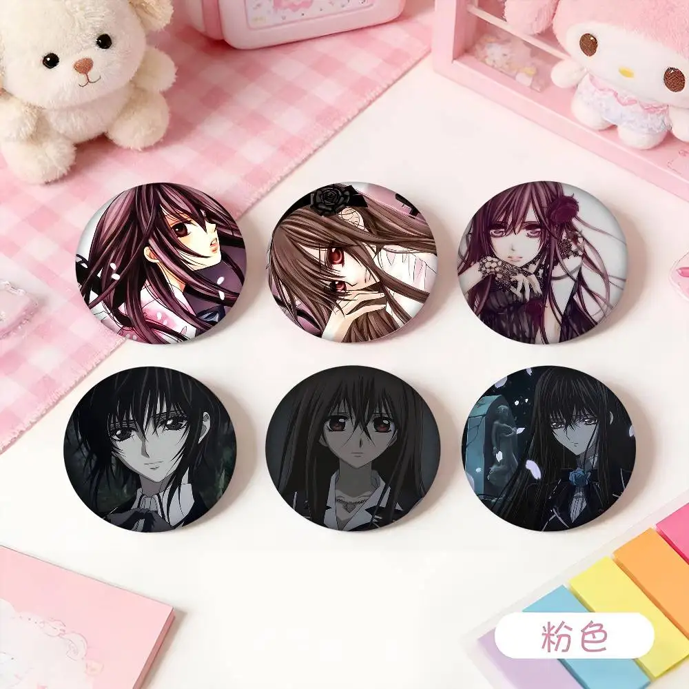 1pc Anime V-Vampire Knight Cartoon Style Badge Brooches On Backpack Decoration Round Enamel Pins For Accessorys