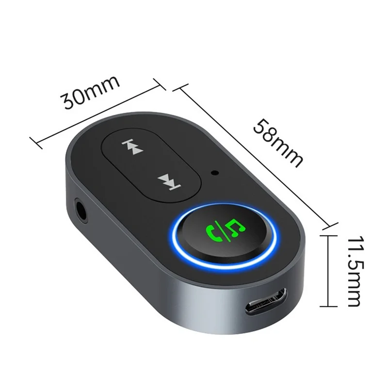 Receptor de áudio sem fio Bluetooth 5.0 Aux Car Handsfree Calling Adaptador Bluetooth Adaptador AUX de áudio de 3,5 mm