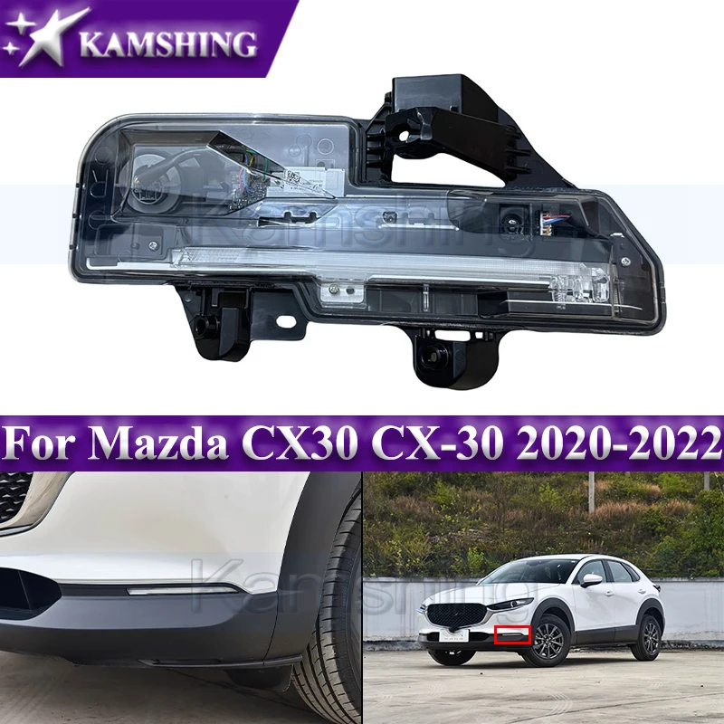 

Kamshing Daytime Running Light For Mazda CX30 CX-30 2020-2022 Daylight Front Foglamp Fog Light Signal Light