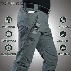 New Mens Tactical Pants Multiple Pocket Elasticity Military Urban Commuter Tacitcal Trousers Men Waterproof Cargo Pant 6XL