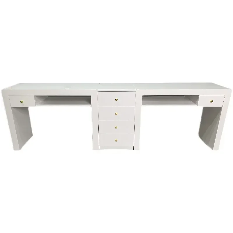 

White Chair Nail Desk Workstation Design Organiser European Nail Desk Luxury Table De Manicure Mesas De Manicura Con Extrator
