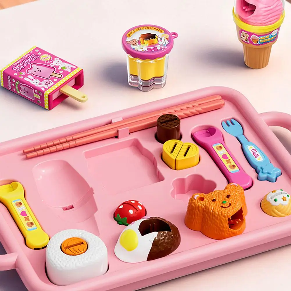 Pudding Feeding House Toys,Early Education Lunch Box Pudding Toy,Children's Pudding Feeding Toy,Children Pretend Play Set Gifts