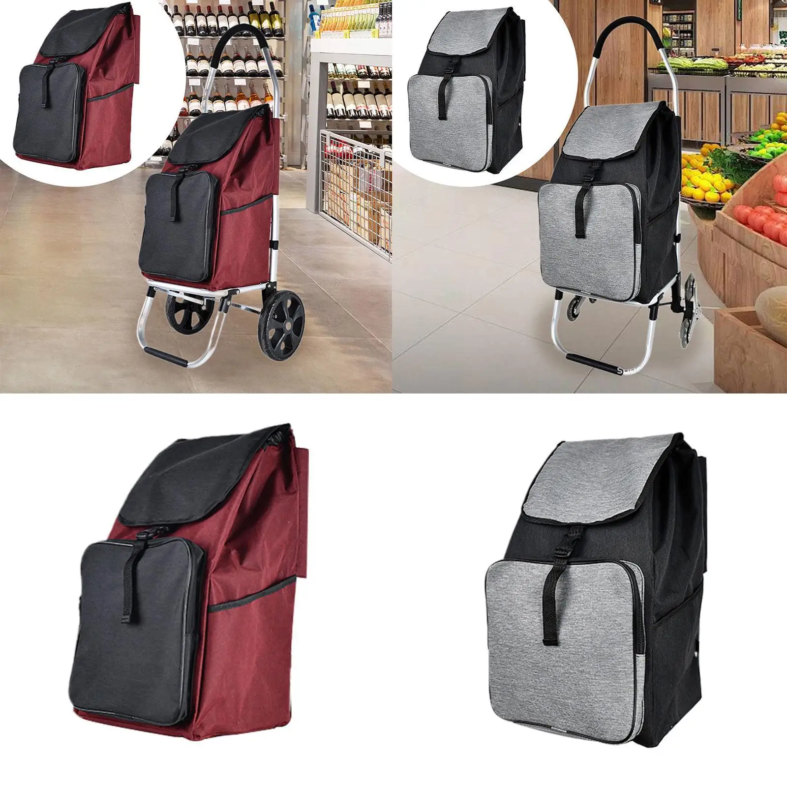 

Foldable Cart Bag Oxford Fabric Lightweight Reusable for Home Office Accessories Wear Resistant Replacement 20x13x8.6inch