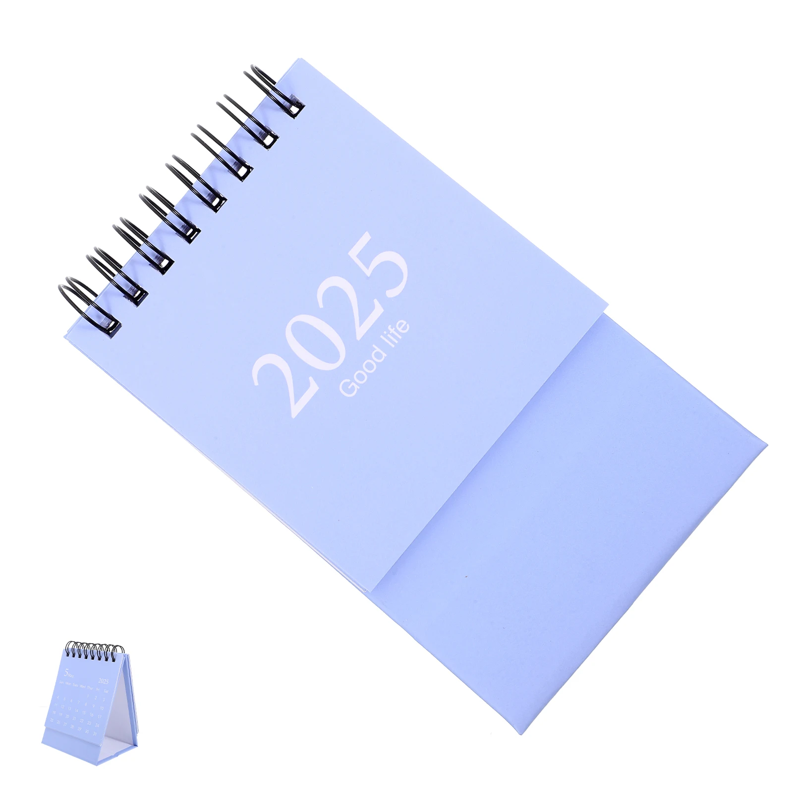 Calendar Mini Desk for Desktop Flip Adorable Cute Daily Small Sky-blue Calendars Stand Office