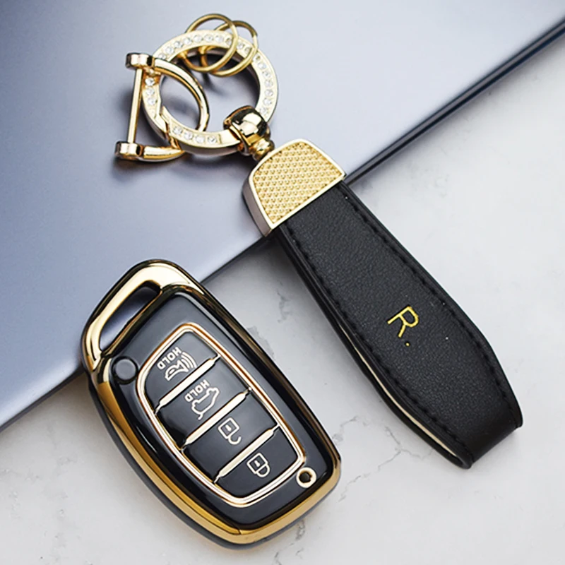 4 Buttons Flip Folding Key TPU Car Key Case Cover for Hyundai Sonata 2015 Key Shell Fob Auto Car Accessories