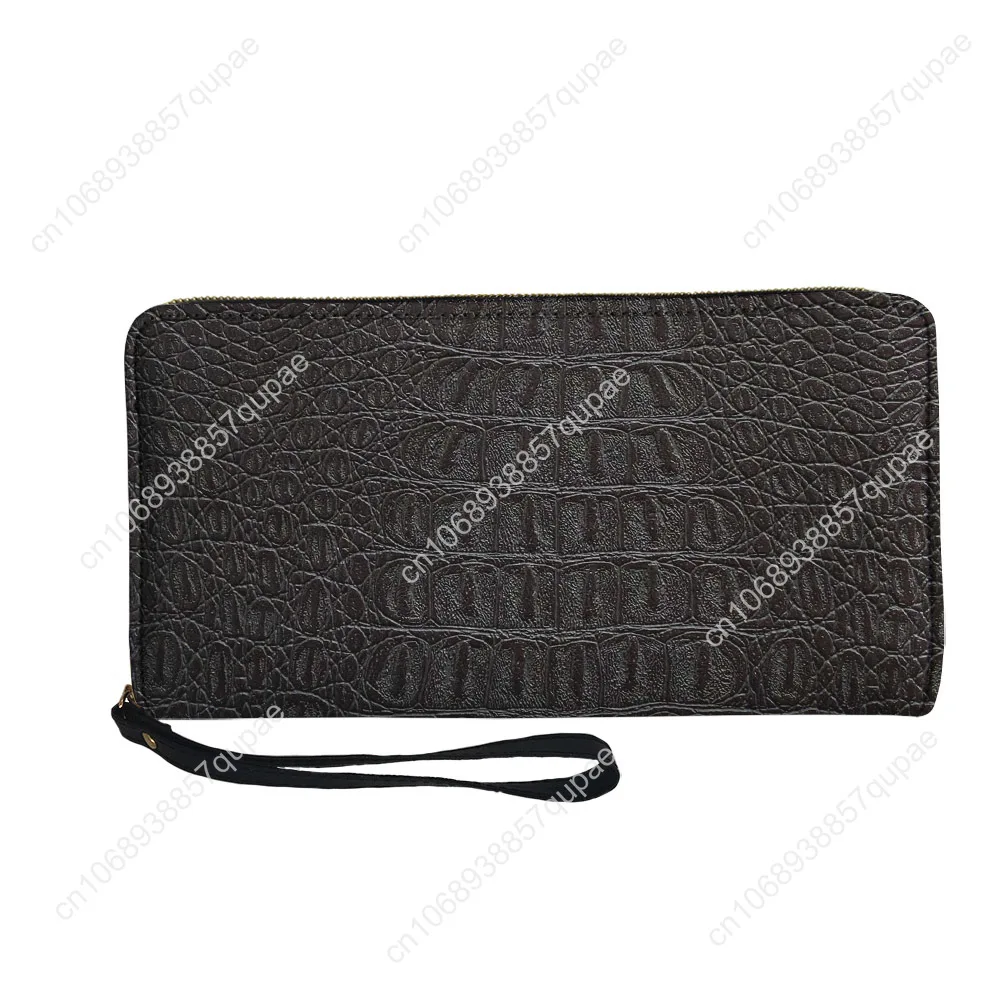 Crocodile leather Imitation Pattern Print Custom Wallet Purse Men Women Zipper Long Wallet Double Print Portable Wallet Gift Bag