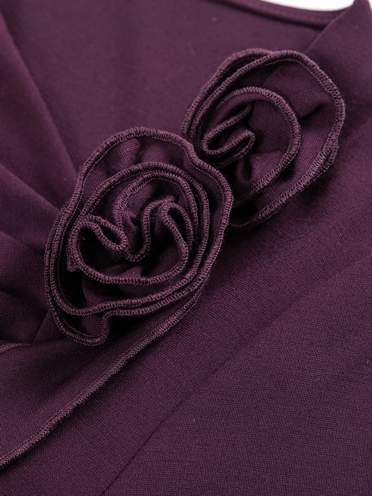 เสื้อยืดผู้หญิง Ele รุ่นซัมเมอร์ 2025 ลายดอกไม้ ดีไซน์เรียบง่าย เนื้อผ้าคุณภาพดี สวมใส่สบาย