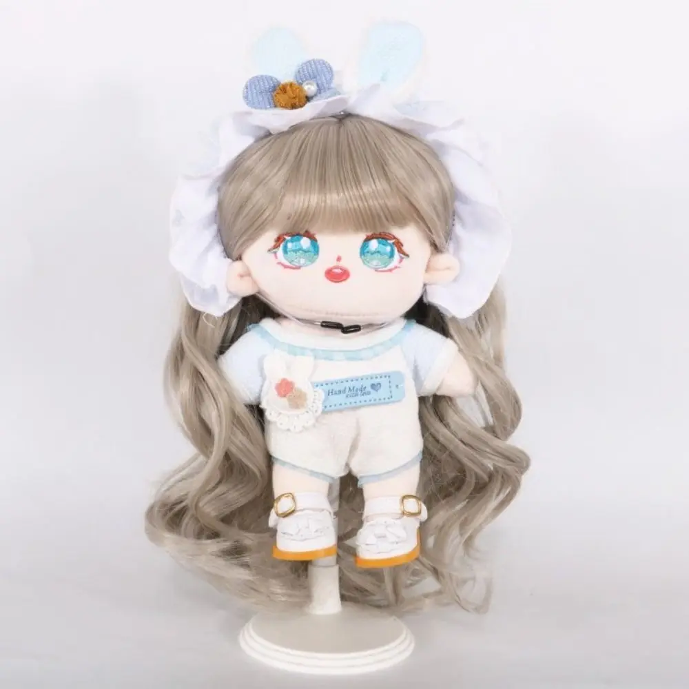 

Gradient Color 20cm Cotton Doll Wig Handcraft Sweet Plush Doll Long Curly Hair Wig Colorful Black 20cm Cotton Doll Hair