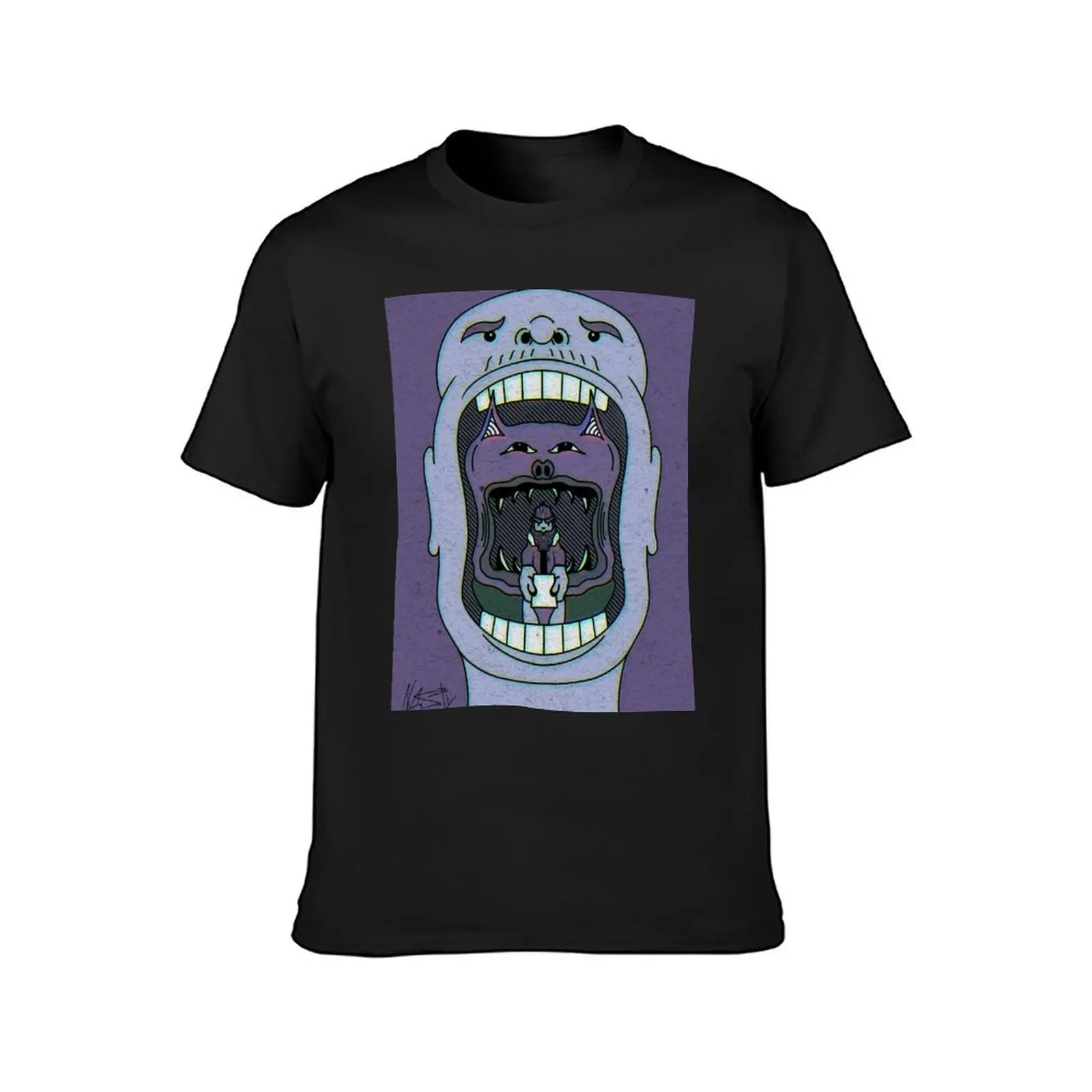 Open Wide - Purp T-Shirt anime plus sizes boys whites mens clothes