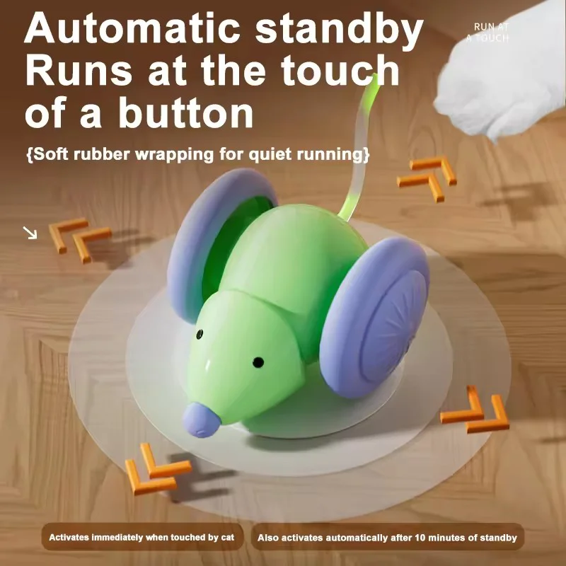 Electric Moving Mouse Cat Toy Automatic Self Entertaining Boredom Relief Interactive Pet Toy For Indoor Cats Kitten Hunting Teas