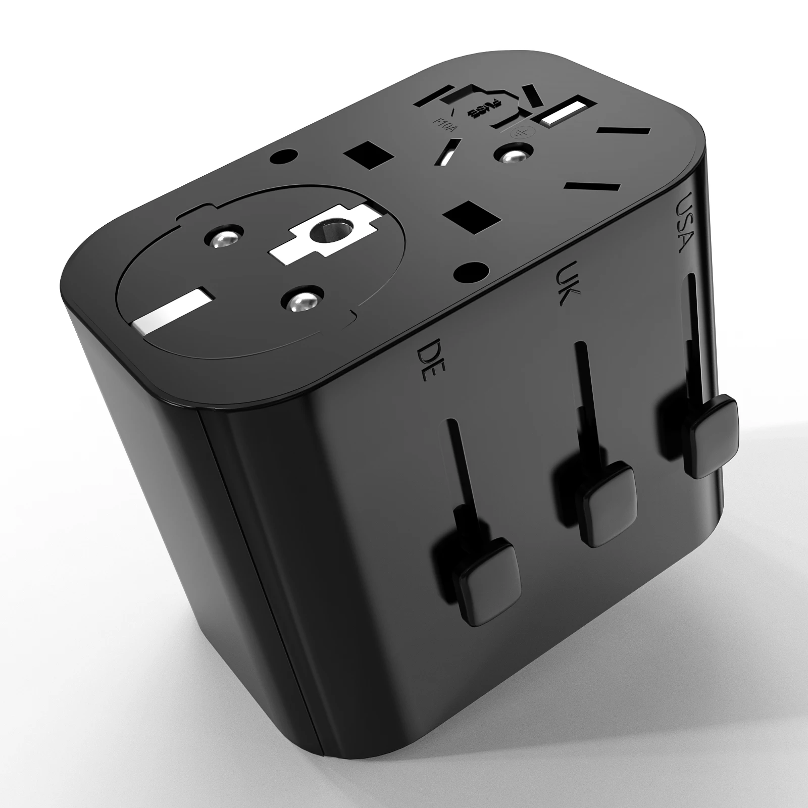 

15W US UK DE CN All-in-One International Travel Adapter with 2 USB Ports 1 Type-C Charging Travel Plug