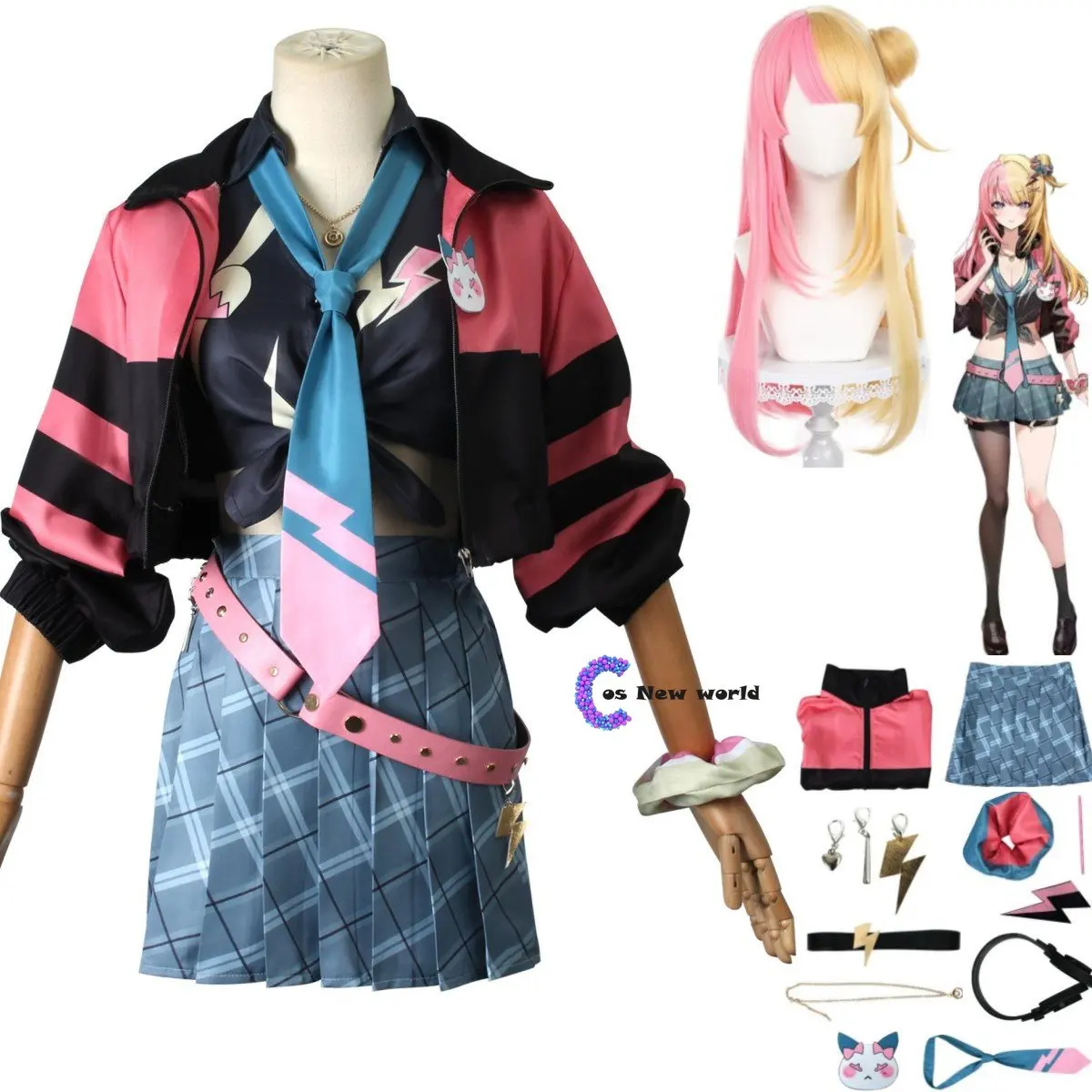 Anime Virtual Youtuber Vtuber Vup Kotoka Torahime Cosplay Costume Enxsoleil Member Jk Uniform Skirt Woman Sexy Kawaii Party Suit