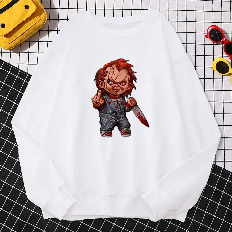 New Fashion Hoodie Japanese Y2k Fleece Sweatshirt Pullovers Halloween Sweatshirts Clothing Pullovers Horror Chucky Hoodies