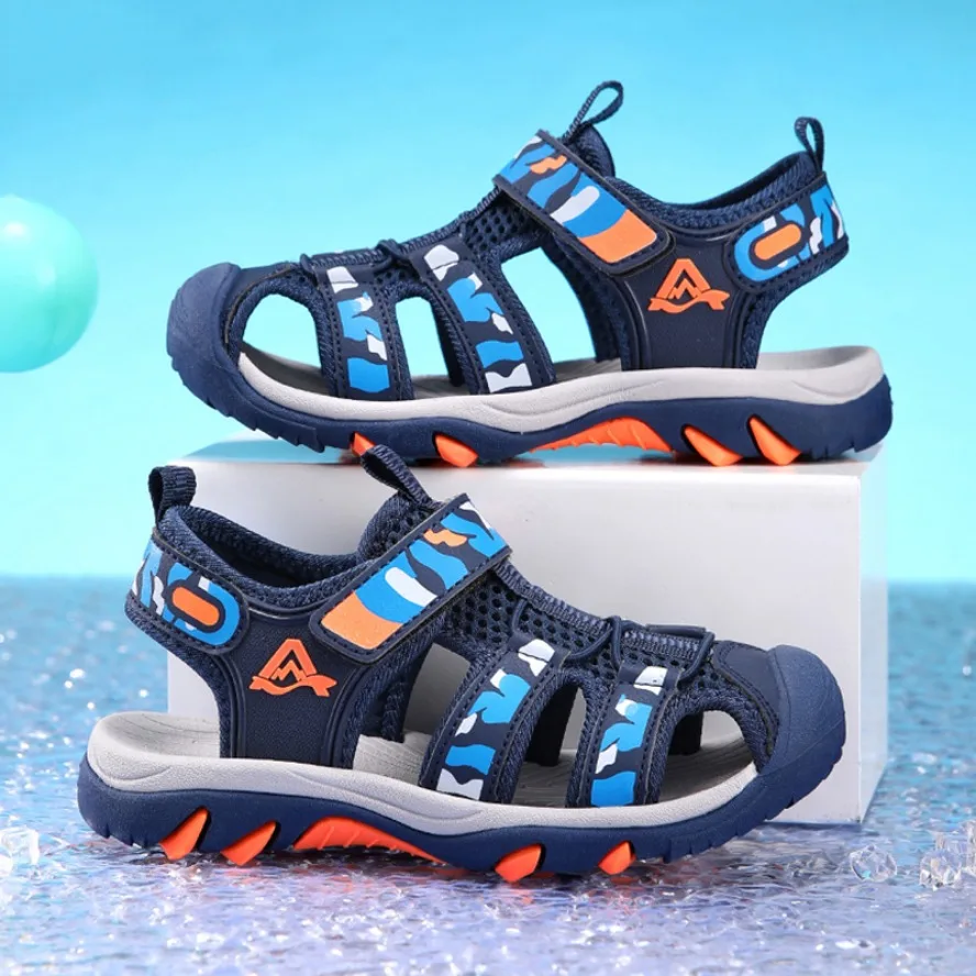 

Children's Anti-Slip Summer Sandals for Boys Outdoor Anti-Collision Casual Walking Shoe Breathable Kids Beach Sandals Size 28-39