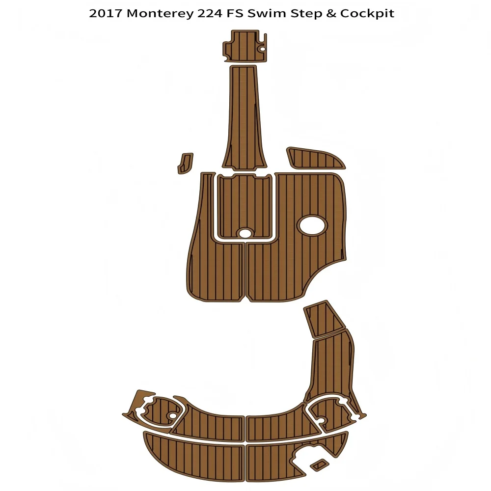 

2017 Monterey 224FS Swim Platform Cockpit Pad Boat EVA Foam Faux Teak Deck Floor Mat SeaDek MarineMat Style Self Adhesive