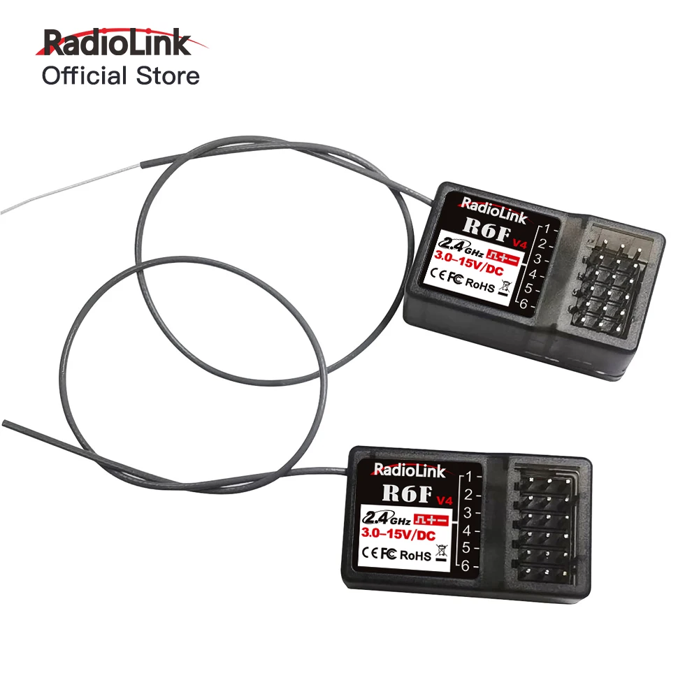 Radiolink R6F ricevitore 6 canali 2.4GHz per RC trasmettitore Radio per auto e barca telecomando RC6GS V2/RC4GS V2/T8FB/T8S