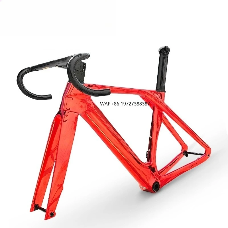 Full Carbon Fibre Road Aerodynamic Self-propelled Disc Brake Rack Set T47 Threaded Bottom Bracket 700C*30C