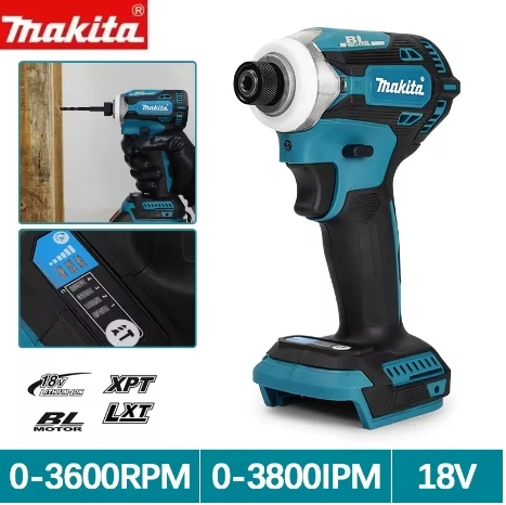 Makita DTD171 Бесщеточный двигатель Ударная отвертка Аккумуляторная аккумуляторная дрель Электроинструмент для батареи 18 В