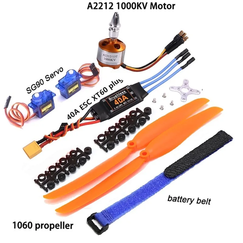 New Brushless Motor A2212 2212 1000KV/1400KV/2200KV 40A ESC 6035/8060/1060 Propeller SG90 9G Servo for RC Fixed Wing Helicopte