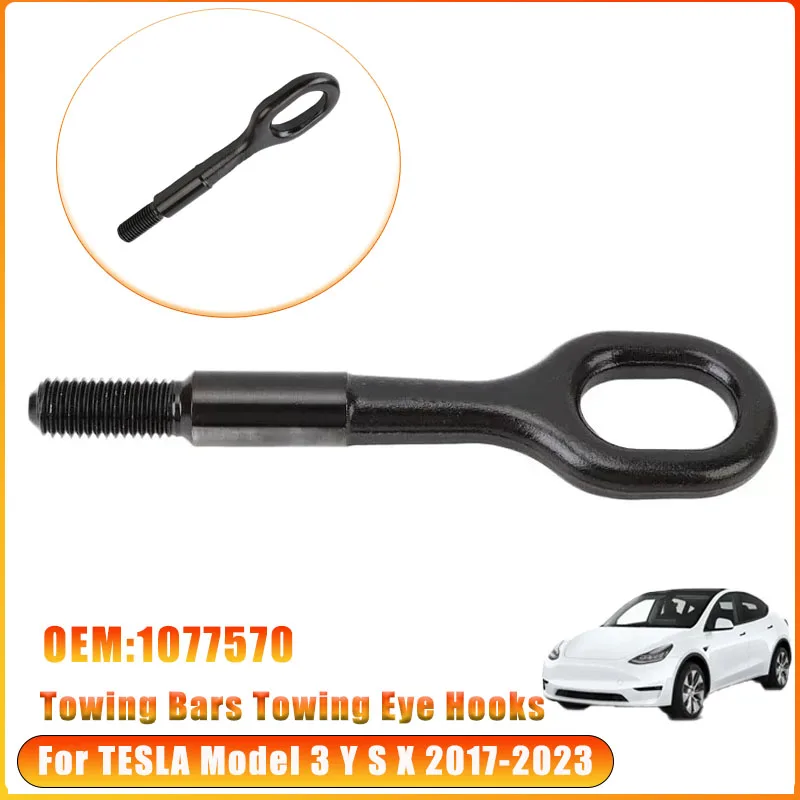 

1Pc Durable Towing Bars Towing Eye Hooks Black Coating Front Bumper Towing Ring for TESLA Model 3 Y S X 2017-2023 1077570