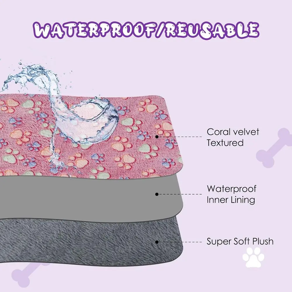 Conjunto de 6 cobertores reversíveis de lã e flanela para cães médios a grandes, 40x30, protetores de sofá e sofá impermeáveis e laváveis