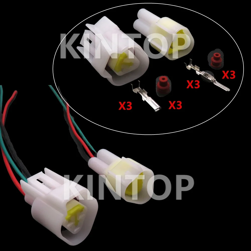 1 Set 3 Pins Auto Male Female Docking Waterproof Socket With Wires FW-C-3M-B FW-C-3F-B Auto AC Assembly Electric Cable Connector