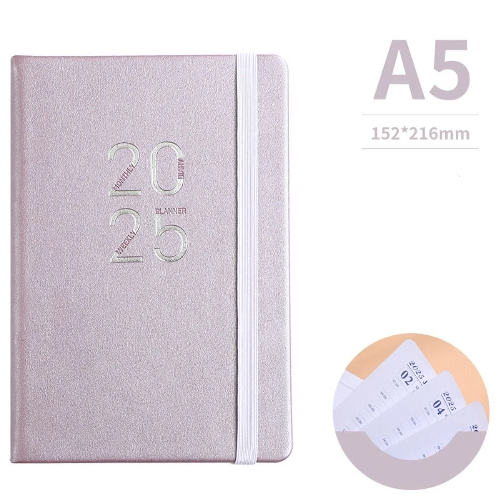 A5 Sketchbook 2025 Planner Notebooks 312 Pages 5 Colors Schedule Journals Notepad Leather Surface Diary Writing Pads Stationery