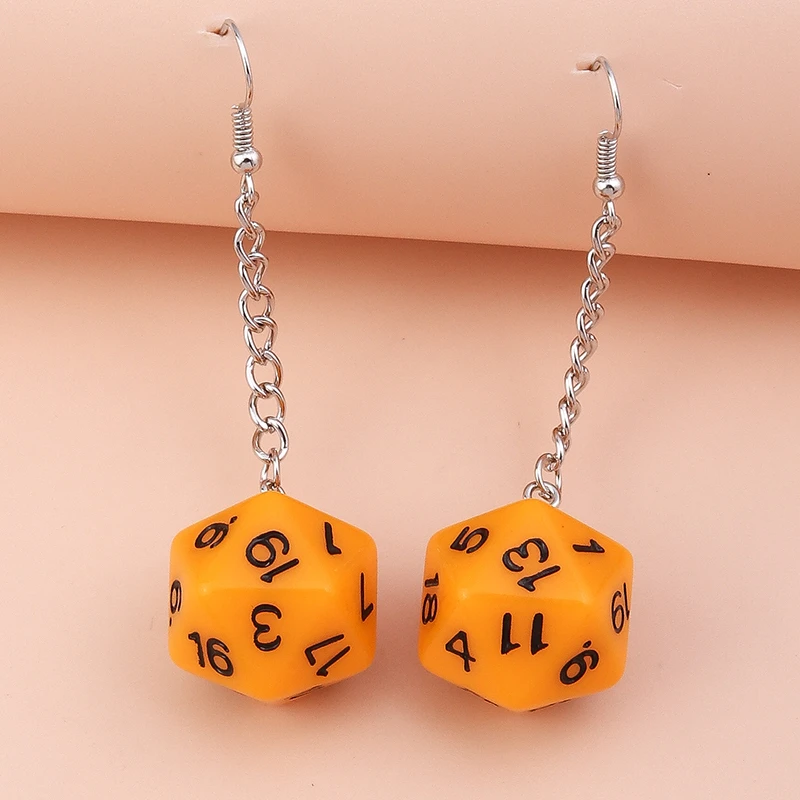 Lustige Acryl-Zahlenwürfel-Tropfenohrringe für Frauen, lange baumelnde Ohrringe, Ohrbügel, Mädchen, Party, Urlaub, Schmuck, Geschenke – Detail 6