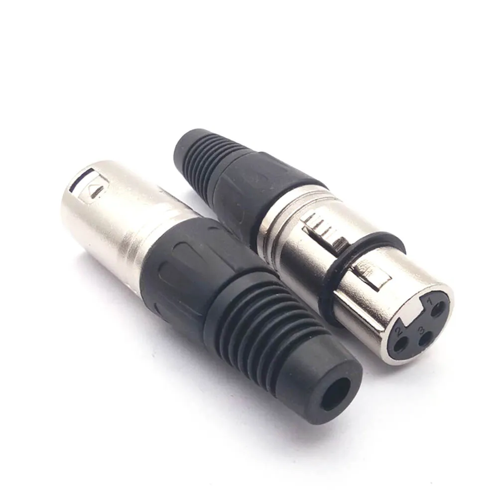 

10pcs XLR 3Pin Male/Female Microphone Audio Cable Plug Connector Cannon MIC Cable Terminal Silver Microphone Plug