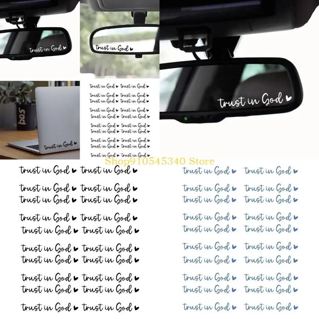 

U2JA 20pcs Trust in God Mirror Decals for Vehicles Colorful Stickers for Religious