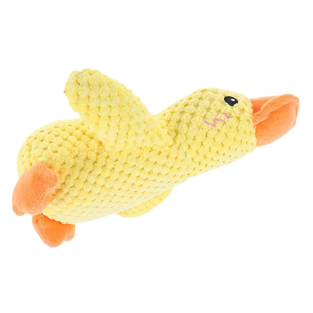

Yellow Duck Pet Squeak Chewing Bite Interactive Play Sound Puppy Small Supplies Puppy Chew