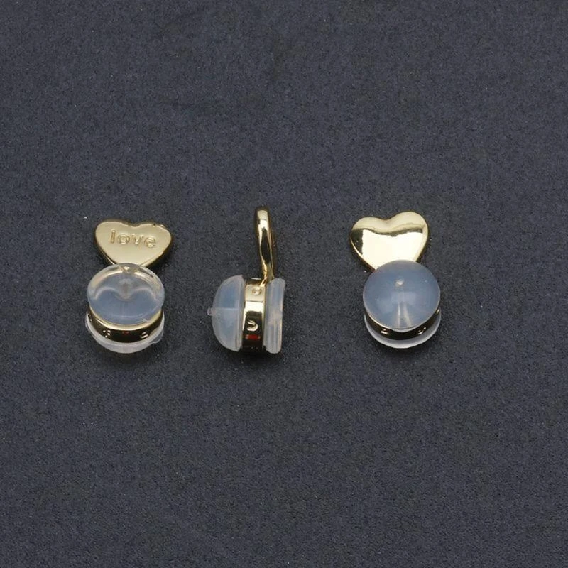 

652F 20 PCS Heart Love Earring Backs Replacements for Posts Earring Backings Secure for Studs Locking