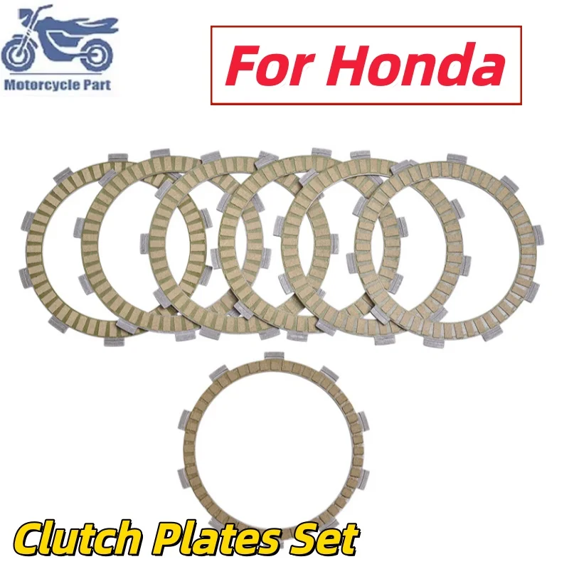 Motorcycle Friction Clutch Disc Plates Set For Honda CRM250 R NSR250 CBR400 CB500 VT600C VT600CD Shadow XL600 CB650F CBR650 F