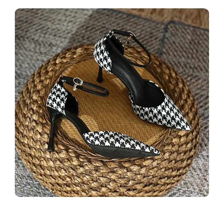 30-44 Pointed High Heels Female Work Shoes Size 30 To 44 Thin Heel Women Summer Sandals