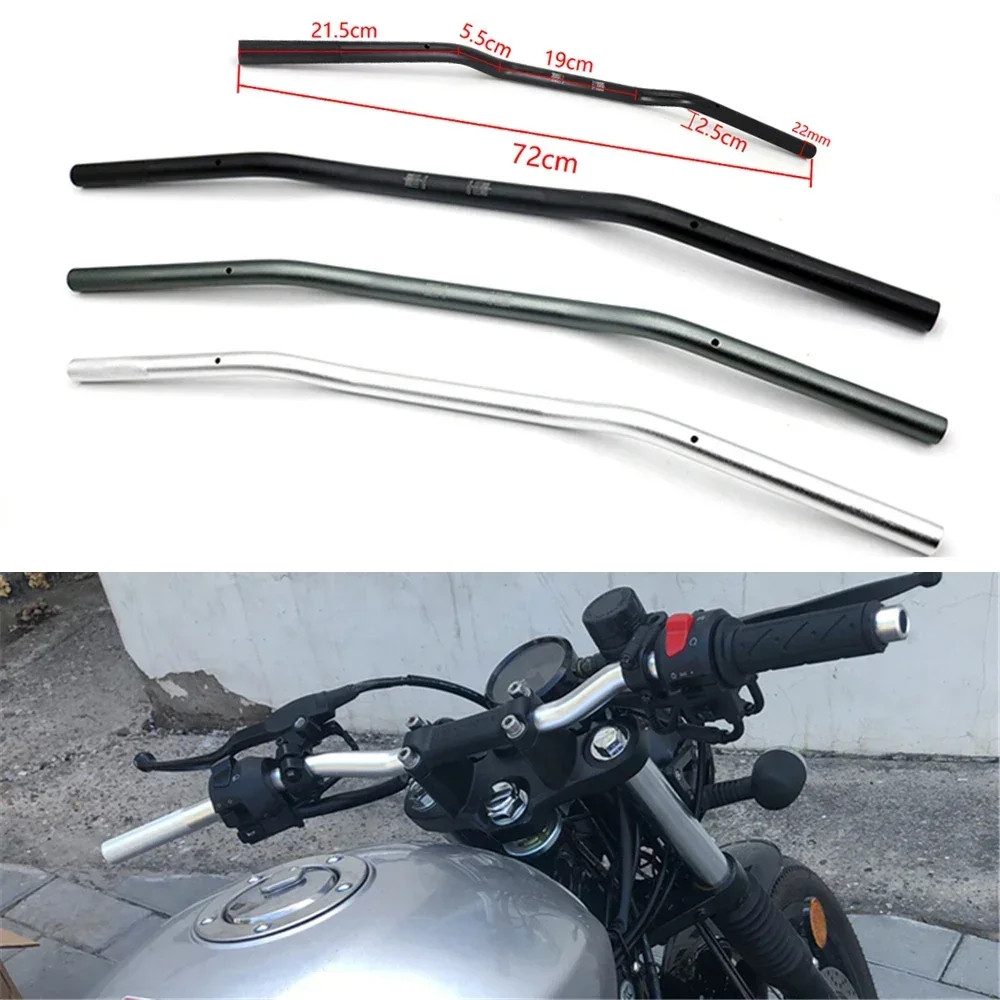 22mm Universal Retro Motorcycle Steering Wheel Handlebar Motocross Vintage Handle Bars For scooter chopper cafe racer pit bike