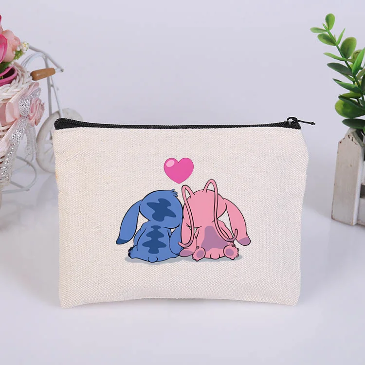 Disney Lilo & Stitch Frauen Kosmetik taschen Mehrzweck Leinwand Reiß verschluss Tasche Reise Veranstalter Fall Cartoon Make-up Tasche Feder mäppchen 2024