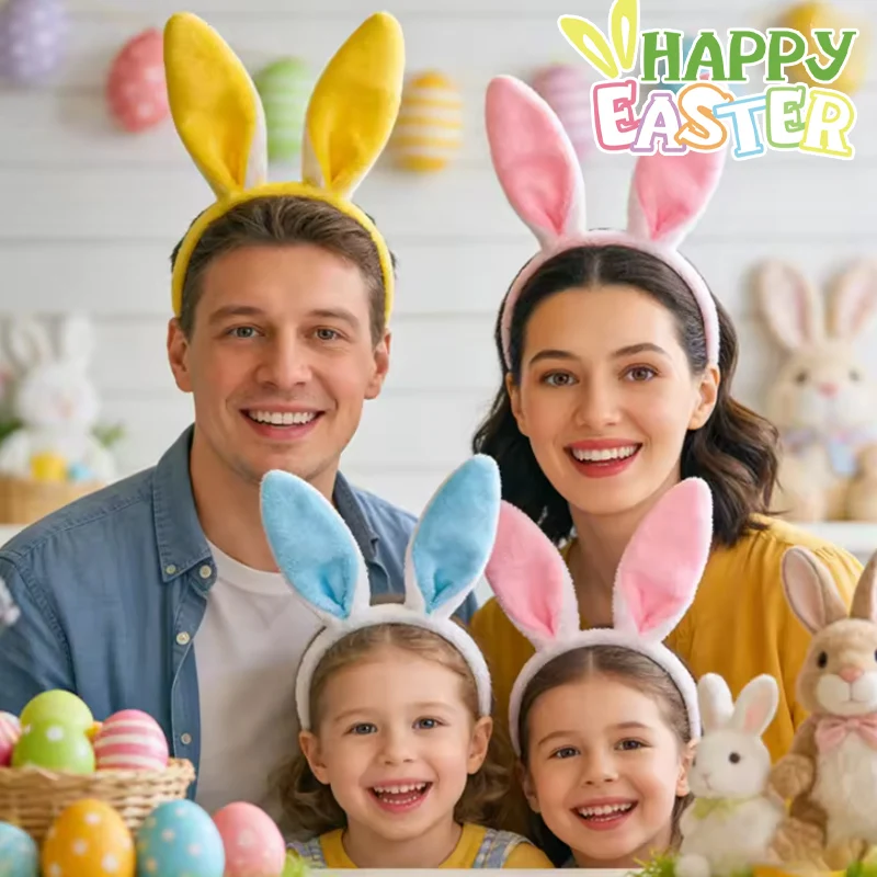 

Пушистая повязка на голову с ушками кролика из искусственного меха для пасхальных костюмов, ролевых игр, косплея, веселых вечеринок, аксессуар для волос, милый реквизит для фотосессий