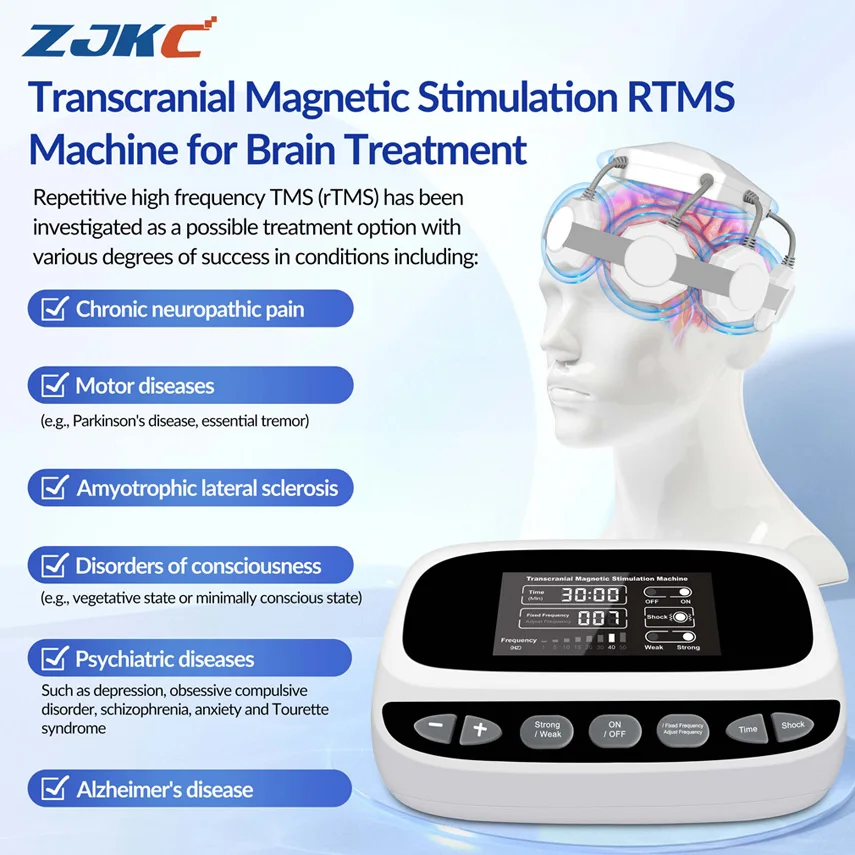 

ZJKC Transmagnetic Therapy Repetitive Transcranial Magnetic Stimulation RTMS Machine for Stroke Parkinson Insomnia Depression