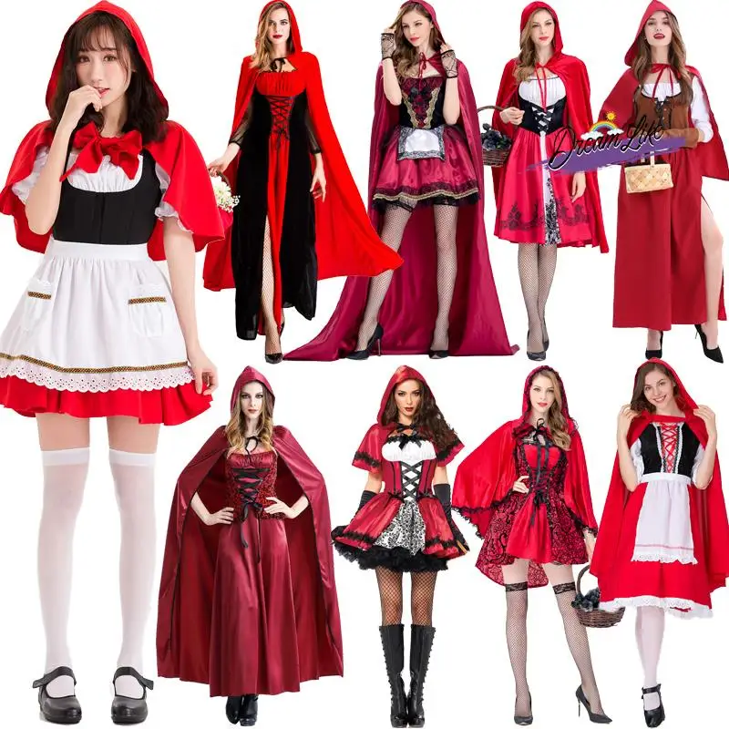 

Костюм Красной Шапочки для взрослых: юбка, наряд для маскарада, платье феи, сценический костюм принцессы