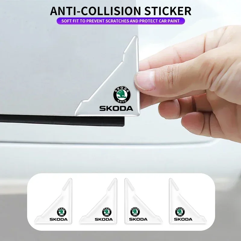 Transparent Car Door Corner Protector Cover Auto accessories For Skoda Octavia Rapid Kodiaq Karoq Superb Fabia Kamiq VisionS etc