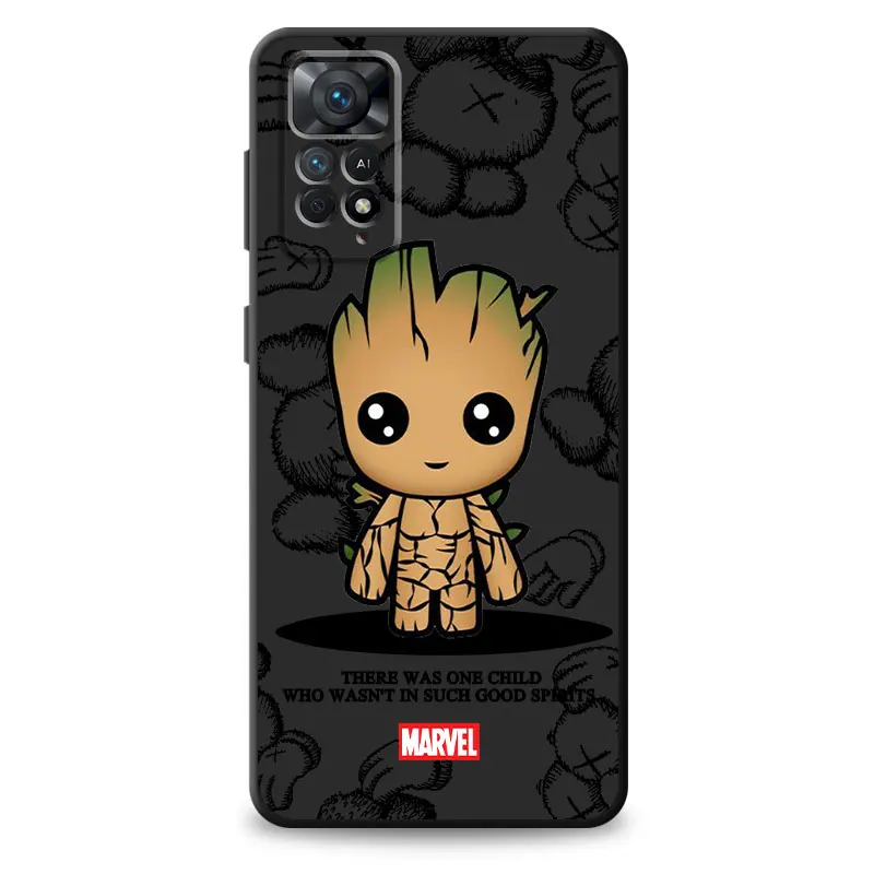 Bear Marvel Ironman Phone Case for  Xiaomi Redmi Note 13 12 Pro 9S 11S 9 11S 10S 11 Pro 10 Lite 8T 8 7 Note10 Bumper Black Bag image 6