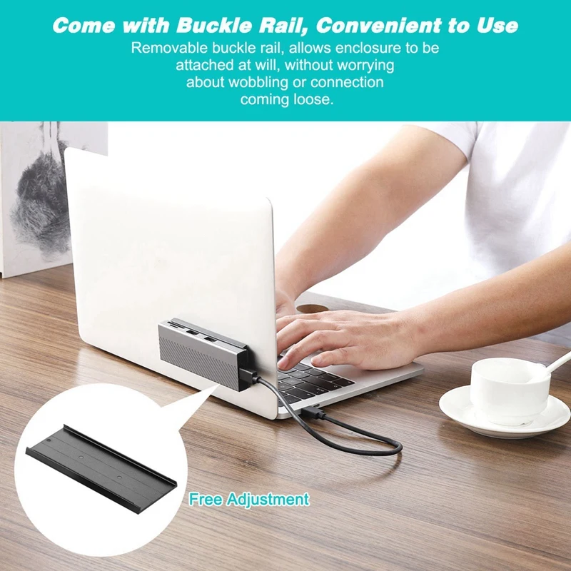 4-In-1 USB Hub With Disk Storage M.2 Dual Protocol SSD USB Type-C Adapter 10Gbps Laptop Dock Station For PC Computer